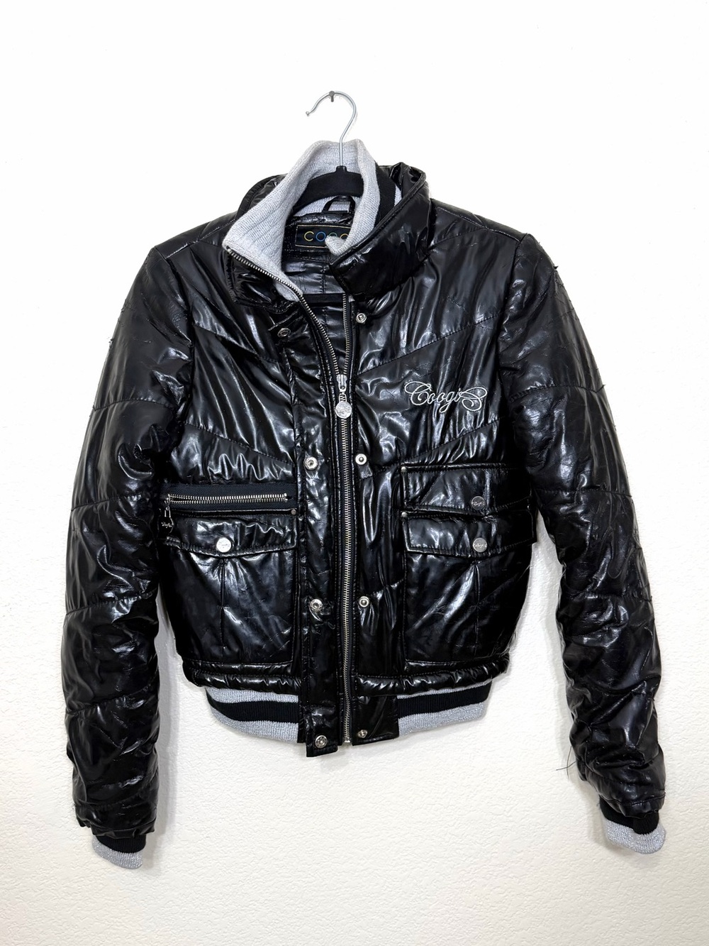 Coogi Y2K Black Puffer Coat Jacket Size S women’s